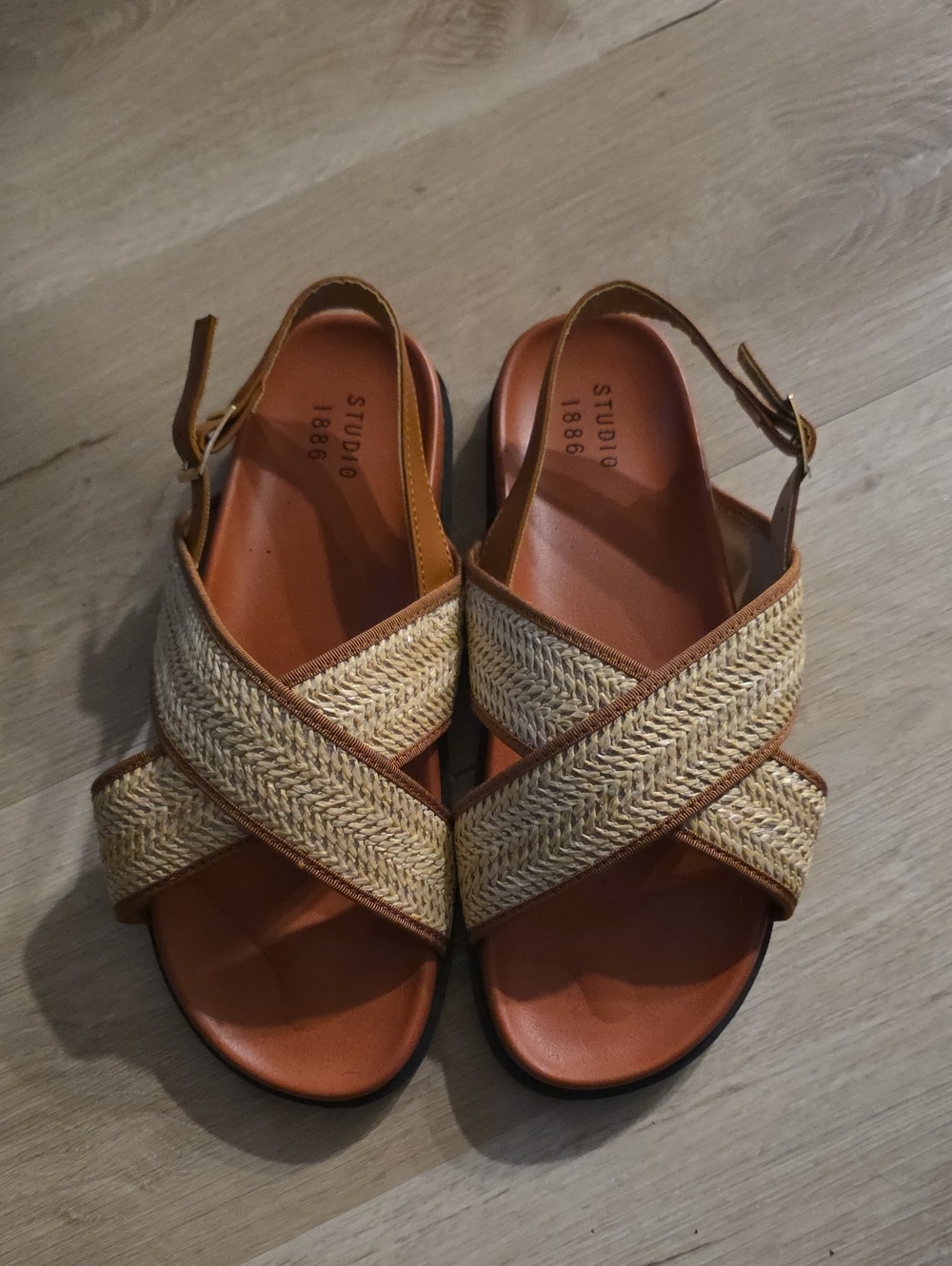 Studio 1886 Woven Crisscross Slingback Sandals